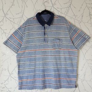 Tommy Bahama Blue Striped Pima Cotton Polo Shirt